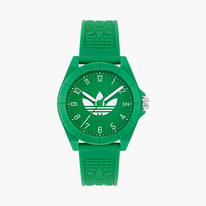 Adidas ساعة أنالوج خضراء بحزام بلاستيكي للأطفال - Image 1